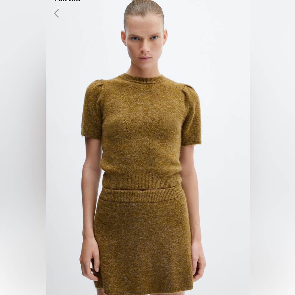 MANGO - KNIT PUFF SLEEVE TOP